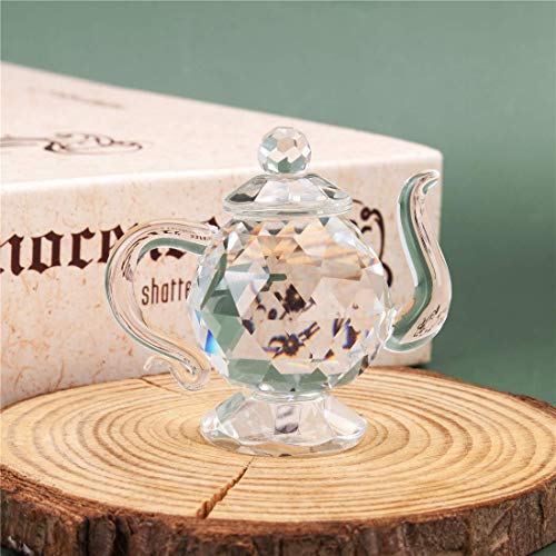 Crystal Teapot Figurine Home Decor 1.7-Inch