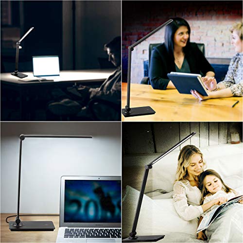 LED Desk Lamp, Touch Desk Lamps with 3 Levels Brightness, Dimmable Office Reading Lamp with Adjustable