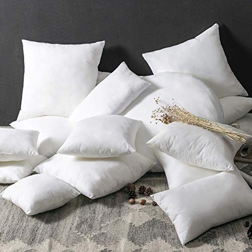 Set of 4 Hypoallergenic Square Decorative Throw Pillow Inserts