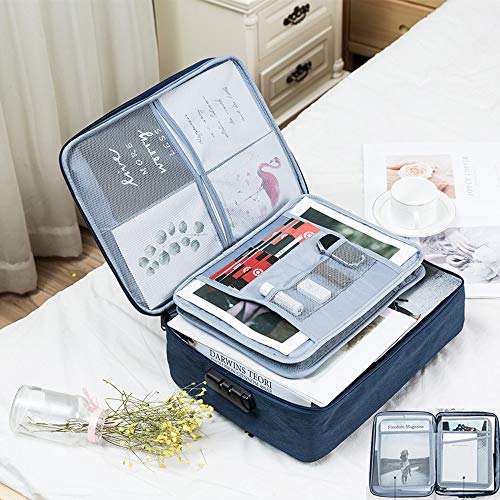 Document Organizer w/ Safe Code Lock & Storage Pouch