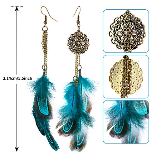 6 Pairs Women Faux Feather Earrings