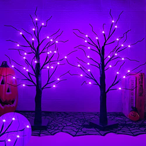 2 Pack Lighted Halloween Willow Tree Decoration w/ Timer