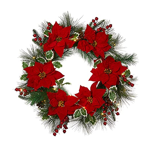 24 Inch Prelit Christmas Wreath Decoration