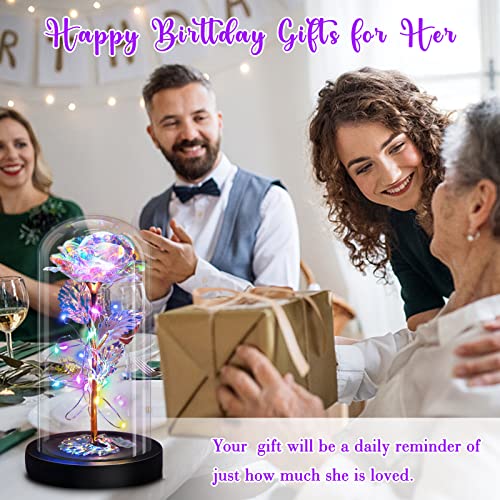 Enchanted Galaxy Light Up Butterfly Rose  Gifts in Glass Dome