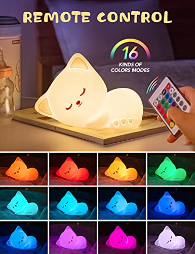 7 Colors Cute Kitty Night Lights for Kids Room & Cat Lovers