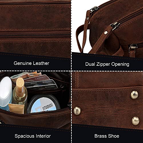 Leather Toiletry Bag - Hygiene Organizer Travel Kit