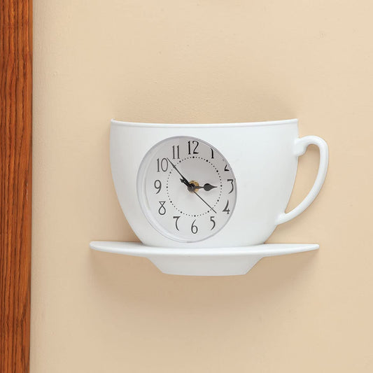 Coffee Cup Wall Clock, White