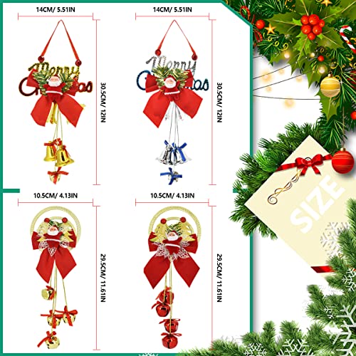 4 Pieces Christmas Jingle Bell Door Hangers Decorations