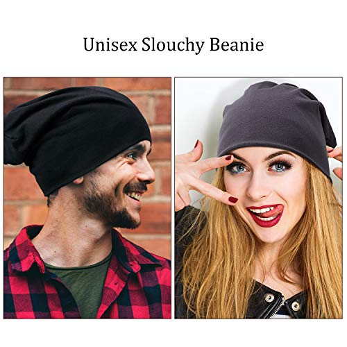 4 Pieces Thin Knit Slouchy Cap Beanies for Men/Women