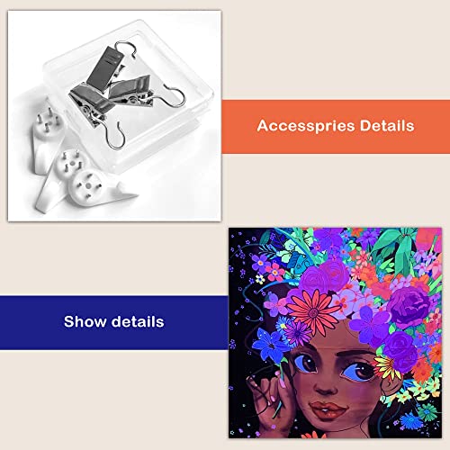 UV Reactive Beautiful Afro Black Woman Tapestry 51"X59"