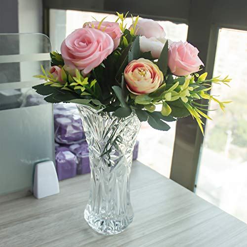 Large Flower Vase Tulips Pattern Glass Thickening for Home Decoration