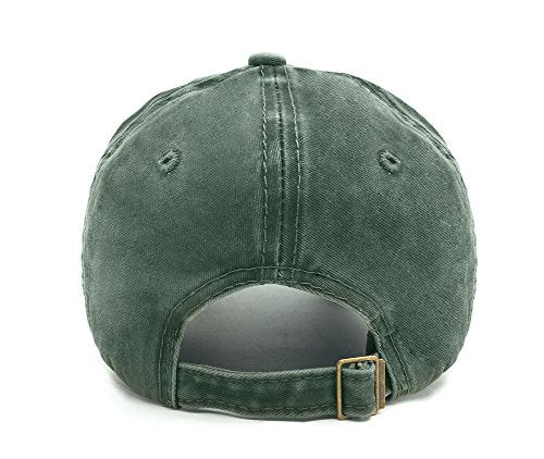 Unisex Baseball Cap Adjustable Washed Dyed Cotton Ball Hat (One Size)