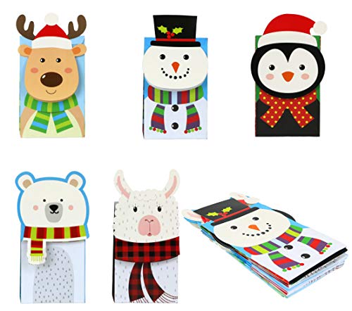 Christmas Die-Cut Flip Over Treat & Gift Bags, 20-Count