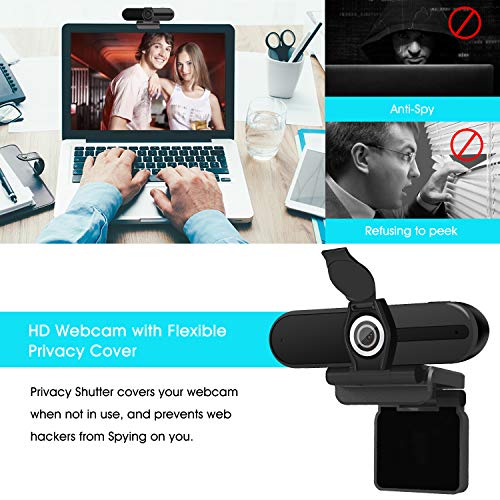 Webcam- 8MP HD Computer Camera w/ Microphone, Pro Streaming w/  Privacy Shutter & Tripod