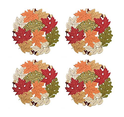 Fall Table Runner 54inches Long, Thanksgiving Harvest Cutwork Embroidered Table Runner 13in x 54in, Autumn Maple Leaves Table Decoration for Home Dining Kitchen Table