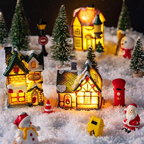 30 Pcs Christmas Light Up Village Houses LED Lights Christmas Town Scene