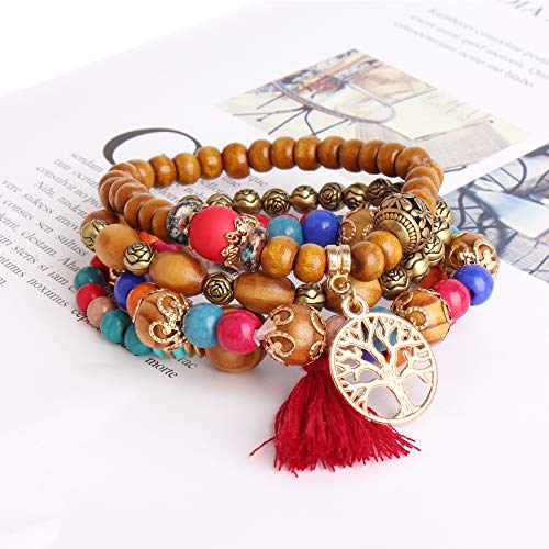 6 Sets Stackable Colorful Bracelets for Women