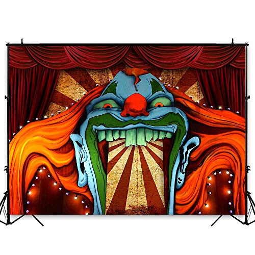 Horror Circus Theme Halloween Backdrop for Photography Giant Evil Clown