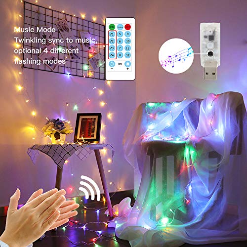 New Sound Activated Function USB Powered Fairy Lights with Timer, Can Sync with Any Voice