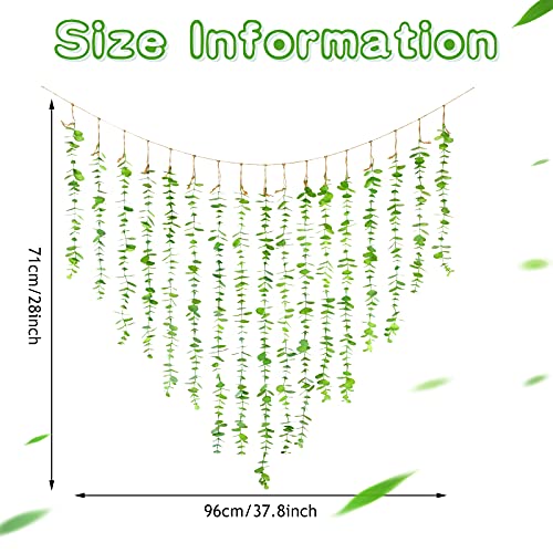 Hanging Wall Decor Artificial Boho Decor Fake Eucalyptus Vine Decoration for Bathroom Bedroom Farmhouse