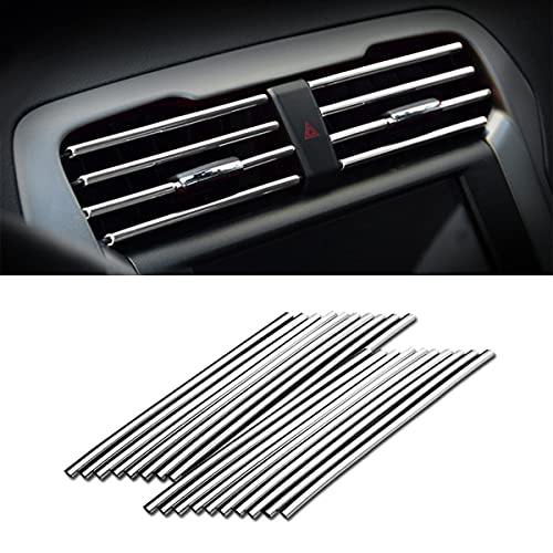 20 Pcs Car Air Conditioner Decoration Strip for Vent Outlet, Universal Waterproof Bendable