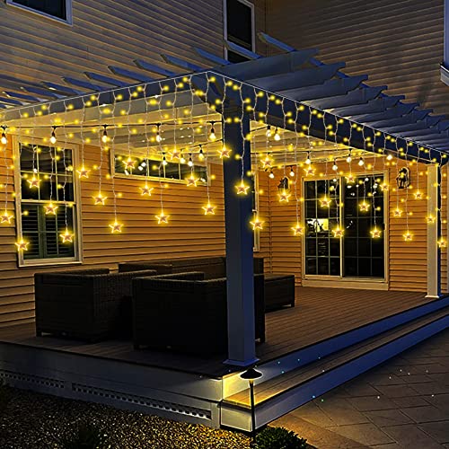 150 LED Icicle Christmas Lights w/ Stars