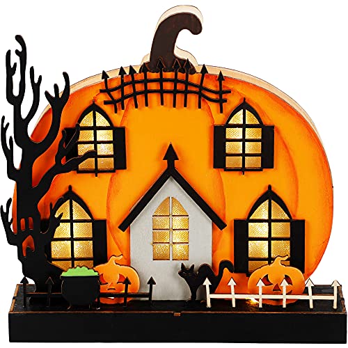 Wooden Home Halloween Tabletop Decorations