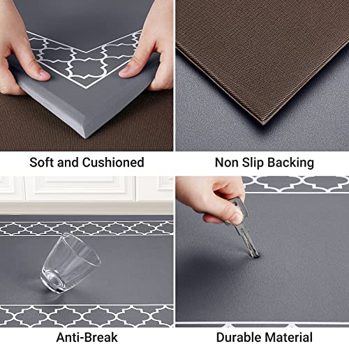 [2 PCS] Cushioned Anti-Fatigue Kitchen Rug