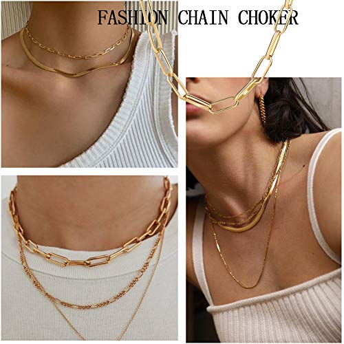 Gold Chain Necklace & Bracelet Sets for Women