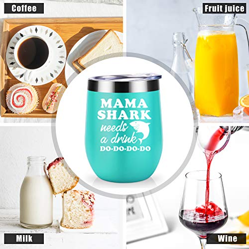 Wine Tumbler Mommy Shark Cup for Mothers Day/Birthday Gift