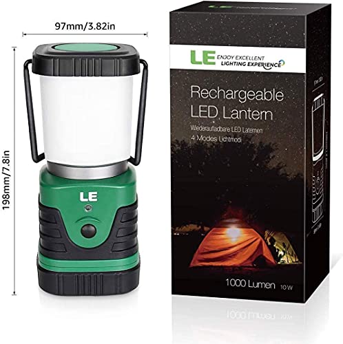 LED Camping Lantern Rechargeable, 1000LM - USB Cable Included