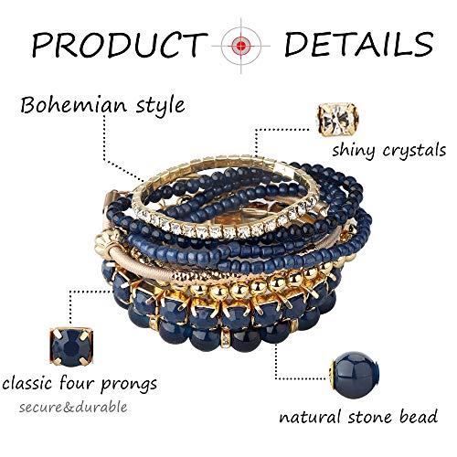 4 Sets Multilayer Stackable BOHO Bracelets for Women