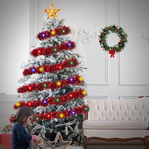 32.8 Ft Christmas Prelit Tinsel Garlands