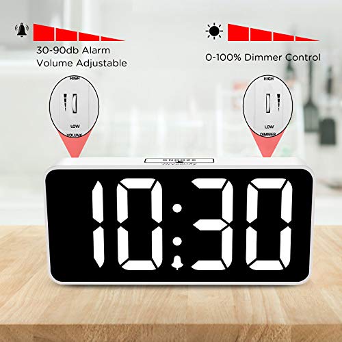Large Digital Alarm Clock for Visually Impaired - 8.9 Inches Adjustable Alarm Volume