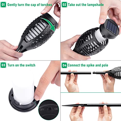 Halloween Decorations Lights Outdoor for Halloween Decor,  Flickering Flame Solar Torch Lights, Solar Lights for Yard