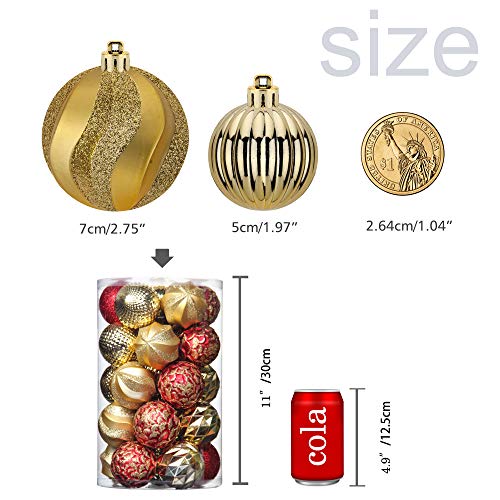 31pcs 2.75in & 1.97in Shatterproof  Balls for  Christmas Decoration