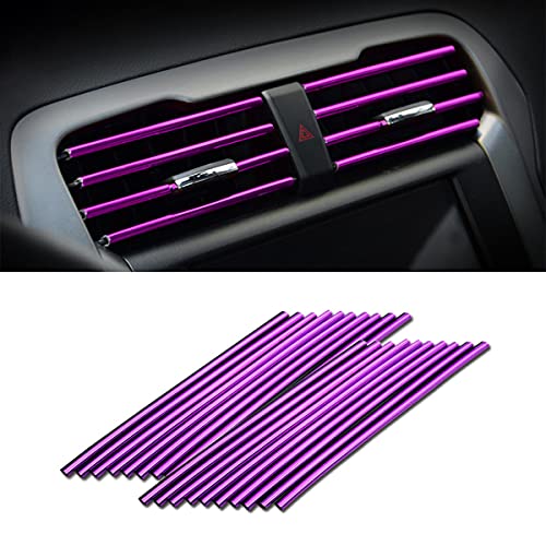 20 Pcs Car Air Conditioner Decoration Strip for Vent Outlet, Universal Waterproof Bendable