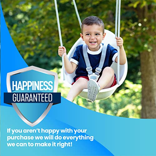 Your Child's First Swing w/ Blister Free Rope & 3-Point Safety Harness