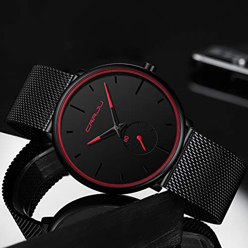 Ultra Thin Wrist Watches for Men Fashion Classic Waterproof Stainless Steel Band