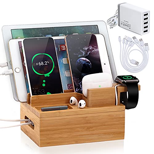 Bamboo Charging Station for Multiple Devices