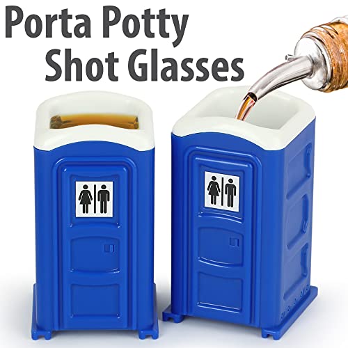 Porta Potty Shot Glasses, Funny Shot Glasses, Set of 2, 2 Oz