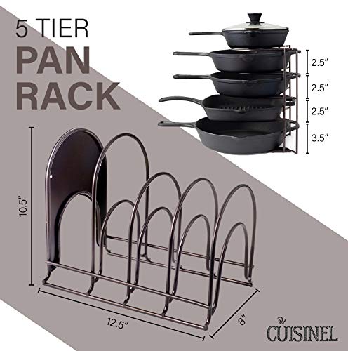 Heavy Duty Pan Organizer, 5 Tier Rack - Holds up to 50 LB  - No Assembly Required