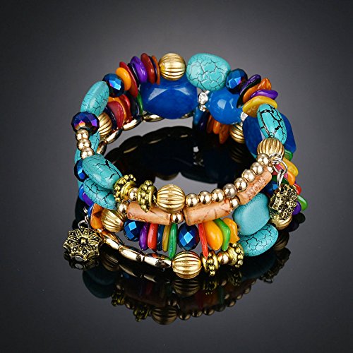 Boho Multilayer Irregular Agate Beads Charm Bracelets for Women