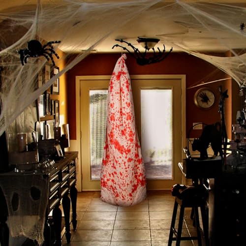 Bloody Halloween Decorations Hanging Indoor Outdoor Creepy Decor Cocoon Corpseprop for Haunted House