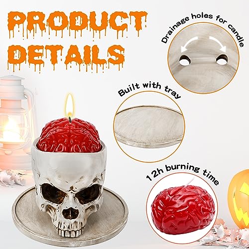 Halloween Candle, Skull Bleeding Candle Gothic Decorations for Home Table Farmhouse