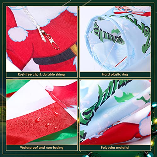 39 Inch  4 Pcs Christmas Windsock Flags w/ LED Lights