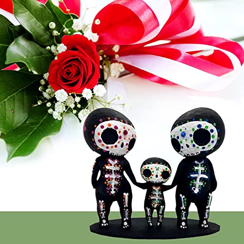 Skull Decor,Sugar Couple Statue, Figurine, Resin Crafts Cute Statue Skeleton Memorial Sculpture, Halloween