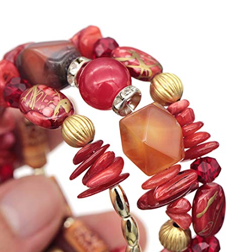 Boho Multilayer Irregular Agate Beads Charm Bracelets for Women