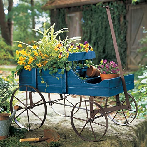 Wagon Decorative Garden Backyard Planter, Red