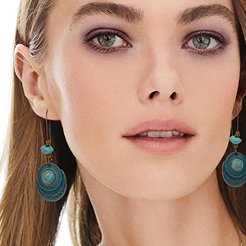 45 Pairs Bohemian Hollow Waterdrop Leaf Feather Shaped Vintage Drop Dangle Earrings Set